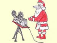 Weihnachtswolf mit Beamer